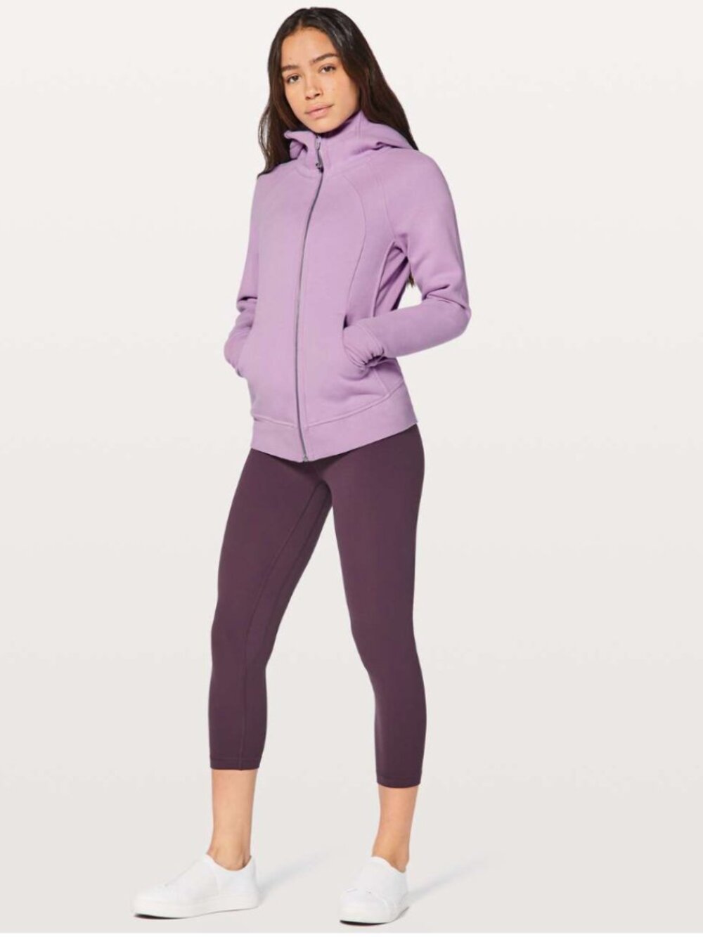 Lululemon Scuba Lilac Quartz Light Cotton Fleece Full Zip Athletic Sweatshirt 6